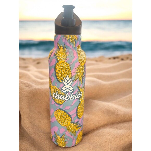 Chubbies Water Bottle Insulated Stainless Steel Blue & Pink Pineapple Swingers - Picture 1 of 6
